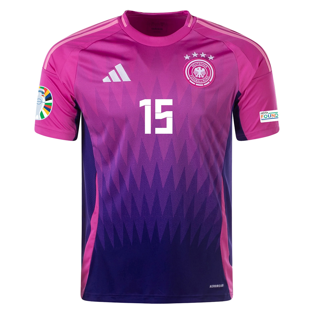 DFB 24 AUSWÄRTSTRIKOT mit Euro-Patches 15 NIKLAS SULE