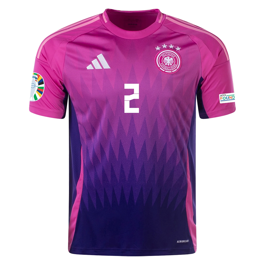 DFB 24 AUSWÄRTSTRIKOT mit Euro-Patches 2 RUDIGER