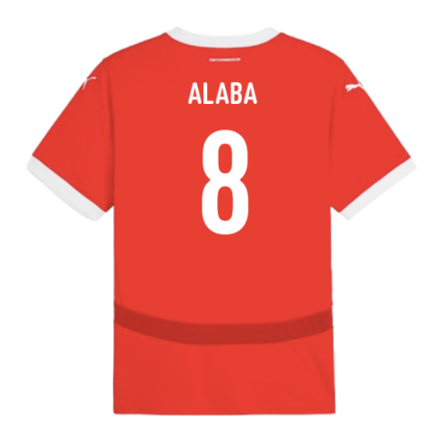 Alaba #8 Österreich 2024 Fußball Heimtrikot Herren mit Euro-Patches