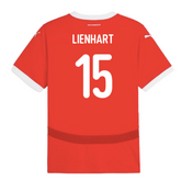Lienhart #15 Österreich 2024 Fußball Heimtrikot Herren mit Euro-Patches