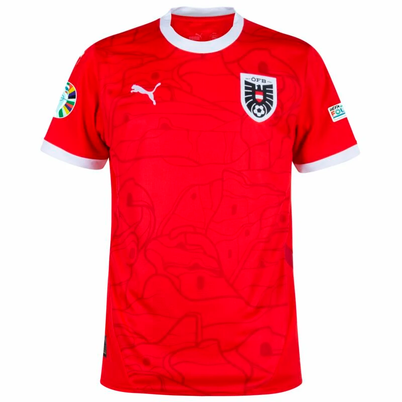 Laimer #20 Österreich 2024 Fußball Heimtrikot Herren mit Euro-Patches